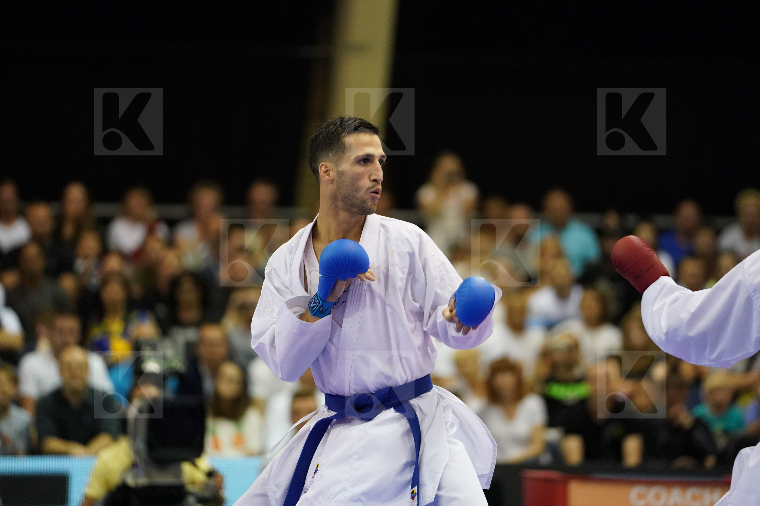 Azerbaijan Farzaliyev Firdosi Gold match Iran Islamic Republic of Male Kumite -60kg Mehdizadeh Amir
